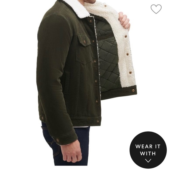 Guess Sherpa Collar Cord Trucker Jacket - Picture 3 of 8